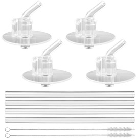 Shengsenfu Replacement Straws for Thermos 12oz Bottle (Model F401 & F410),Straws with Cleaning Brushes，Safe to use for Adult/Children (4 Straws+2 Cleaning Brushes)