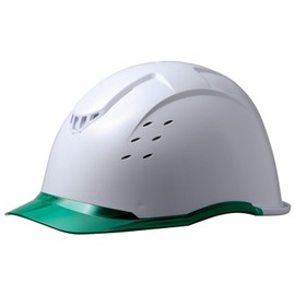Midori Anzen SC13PCLV RA KP Helmet for Work PC Clear Visor with Vented Rain Guard White Green