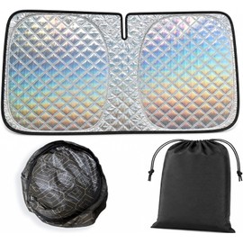 auvstar Parasol para Coche ZYD Plegable 145x83cm Plateado