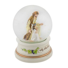 Little Girl with Jesus My First Holy Communion 100MM Glitter Water Globe Dome