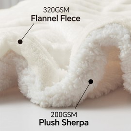 INFIIXSO Sherpa Fleece King Size Blanket - Super Soft & Warm Striped Fleece, Cozy Plush Fluffy Large Bed Blanket All Season Use (Cream, 104x90 Inches)