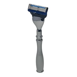 GBS - Maquinilla de afeitar para hombre, diseño de diamante, mango cromado, tecnología de 5 hojas, mango largo de cromo inoxidable con cartucho profes