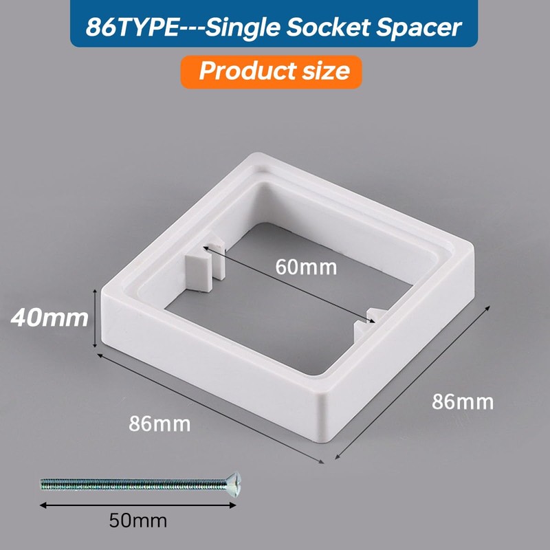 Acmerota Pack of 2 Single Socket Spacers 1 Gang Square