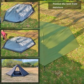 HipierFx 10.5x9.5ft Tent Footprint Waterproof Camping Tarp Ultralight Mat Under Tent Moisture-Proof Ground Sheet Mat