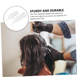 minkissy 2pcs Hair Dye Bottle Empty Squeeze Bottle Hair Dye Bottle with Tip Clear Squeeze Bottle Travel Squeeze Bottle Hair Oil Bottle Applicator Tool Dry Cleaning Bottle Oblique Head Scalp