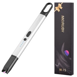 MEIRUBY Electric Candle Lighter (USB Rechargeable Arc Windproof Flameless for Women Mom Nana Wife Sister Nana Men Dad Boyfriend, for Kitchen Camping BBQ