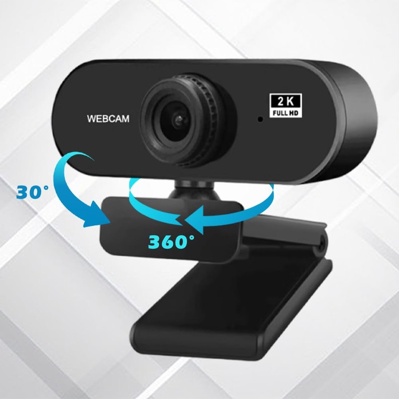 2K Ultra HD Webcam with Microphone, Full HD 2K Webcam