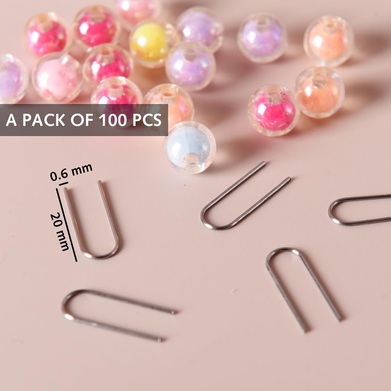 DILUSILK 100Pcs Mini U Hanger Hooks, High Temperature Nichrome Wire