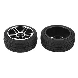 VGEBY 2pcs 1/10 RC Truck Rubber Tire Wheel Tyre for Racing On Road Car (Black)