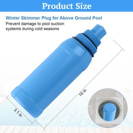 OJP Pool Skimmer Plug, Skimmer Winterization Plug for 1-1/2" & 2" Threaded Skimmers, Pool Skimmer Winter Plug for Above Ground & Inground Pools (10Inch) - 2 Pack