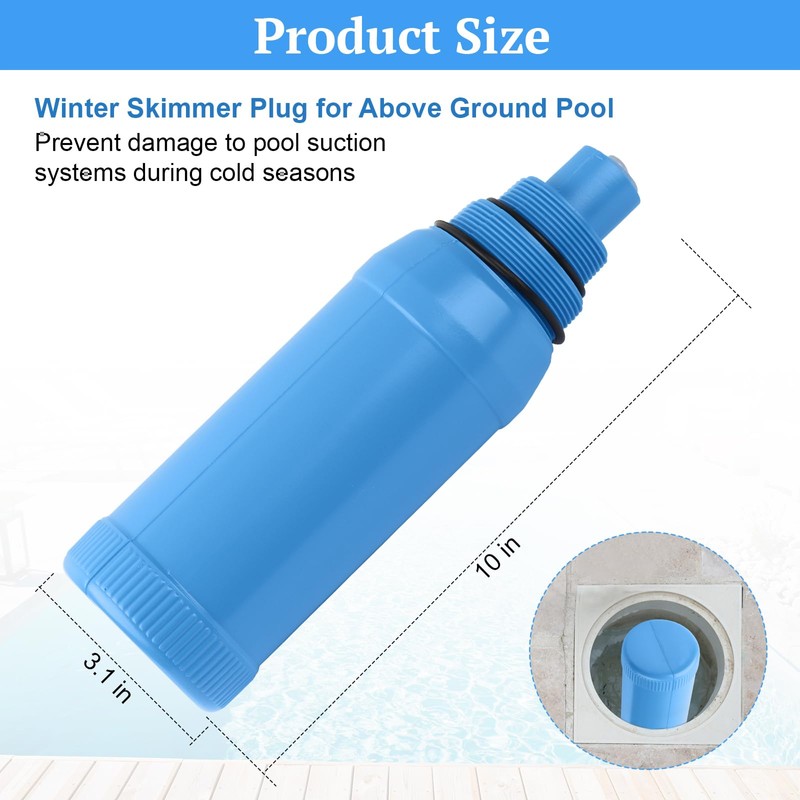 OJP Pool Skimmer Plug, Skimmer Winterization Plug for 1-1/2" &
