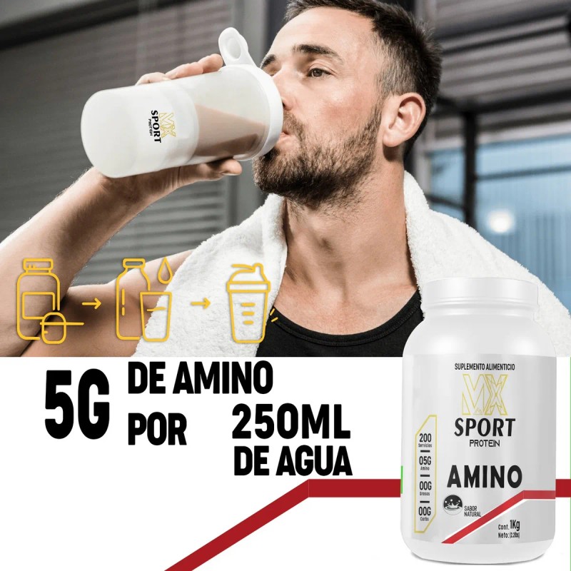 Aminoácidos En Polvo 1kg Mxsport 100servicios Varios Sabores Natural