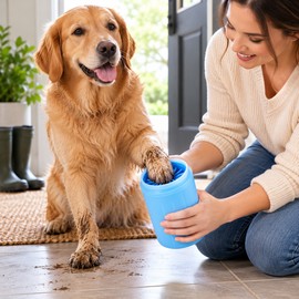 Dog Paw Cleaner Cup for Muddy Paws – Soft Silicone Cleaning Brush for Easy Paw Washing After Walks and Outdoor Play