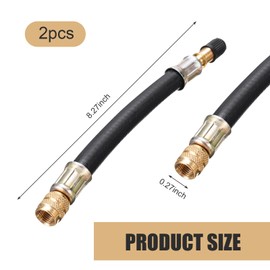 Anyhut 2 PCS Car Tire Valve Extensions, 8.25 Inch Flexible Car Tire Valve Extensions, Automotive Wheel Air Tire Valve Extension, Universal for Vehicles Trucks RVs (Black)