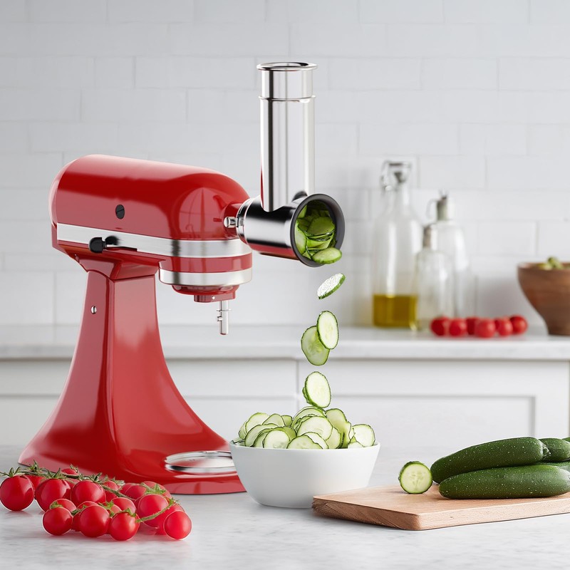 Stainless Steel Slicer Shredder Attachment for KitchenAid Stand Mixers, Cheese