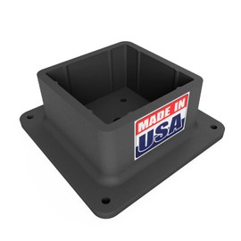 USA Made Never Rust/Stain 4x4 Base Bracket Anchor - Plastic Deck Post Skirt Flange Cover - Strong & Durable Support, Handrail, Base Brackets, Anchor Post Support (4 Pack)