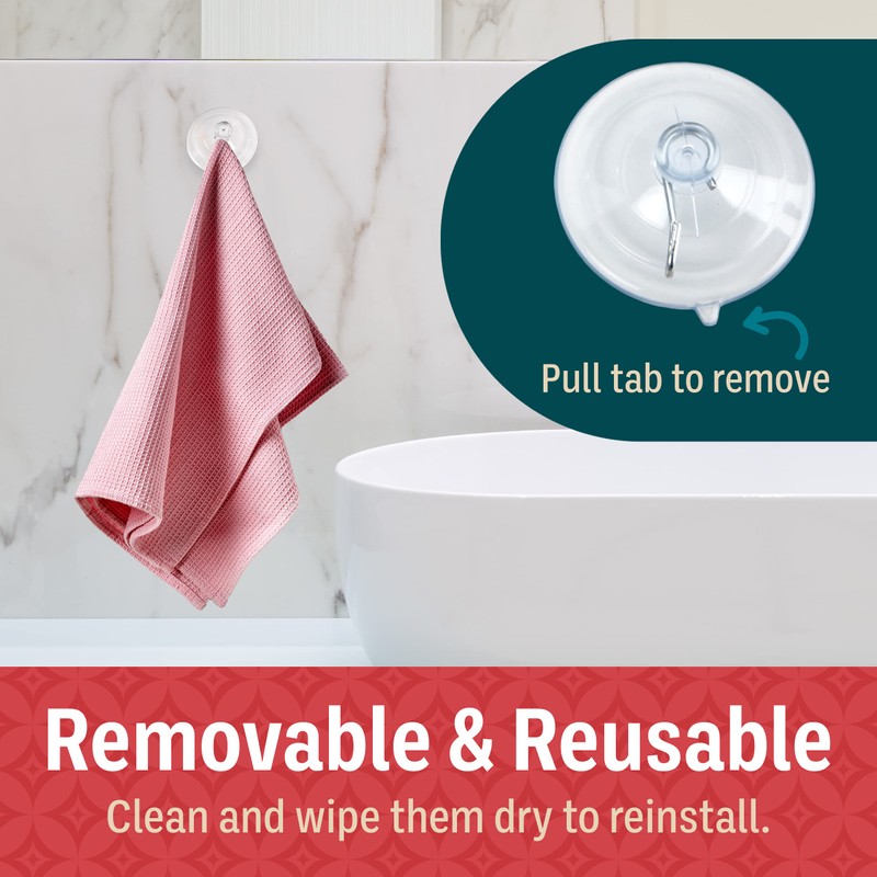 Holiday Joy Suction Cup Hooks for Shower 4Pack – Max