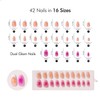 VSALON Short Almond Press-On Nails - 32 PCS French Tip