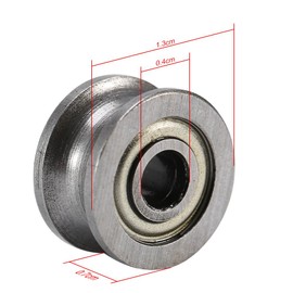 10pcs U624ZZ Mini U Ball Bearing Carbon Steel Pulley for Rail Track Linear System 4x13x7mm
