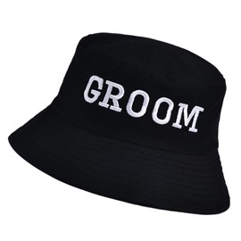 Groom Bucket Hat for Bachelor Party Embroidered Sun Hat Bachelor Decorations Groom to be Gift Black