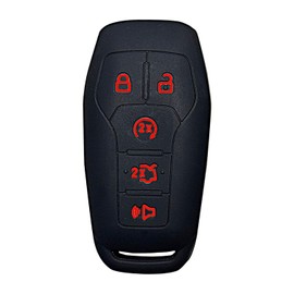 Key Fob Cover for Fusion Edge: 5 Buttons Silicone Remote Case Protector Fit for Ford F-150 F-250 Explorer Mustang Lincoln MKX 2013 to 2018 164R8117 N5FAO8TAA M3NA2C31243300 7812AA2C31243300 (Black1)