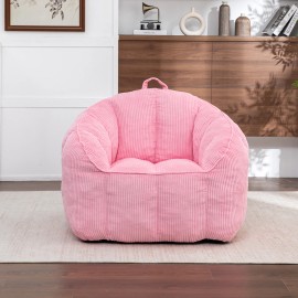 Giant Modern Design Extra Soft Corduroy Bean Bag with Armrests for Adults & Teens Filler Includedsize: 100*85*80CM, color: Pink