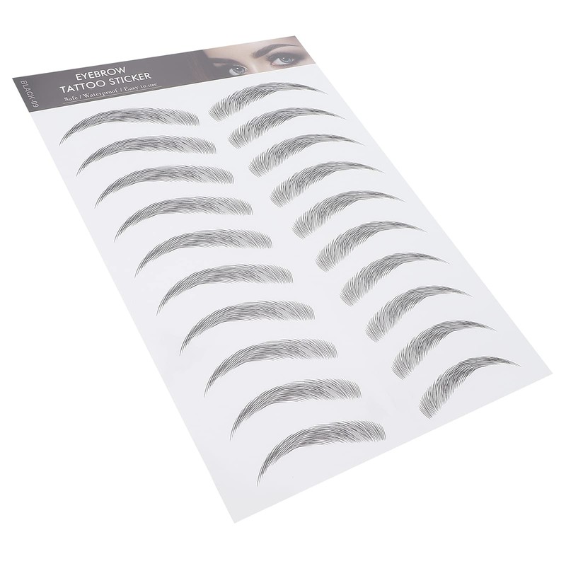 6D Eyebrow Tattoo Sticker, Eyebrow Shaping Stencils, Semi-Permanent, Hair-Like, Waterproof