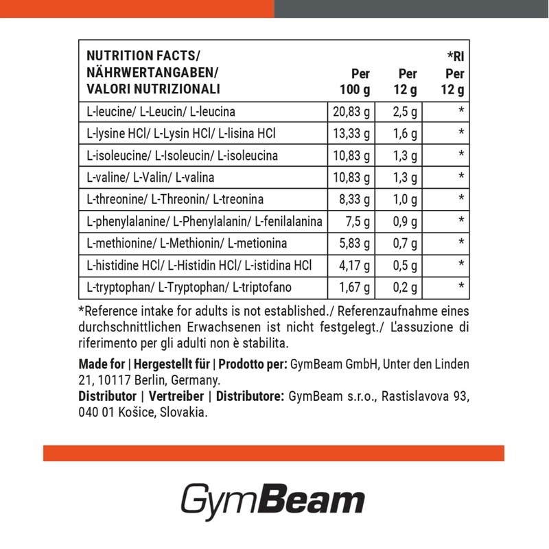 GymBeam EAA Powder - Complex Source of Essential Amino Acids,