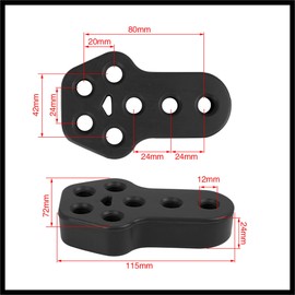 Hihaha 7 Holes 12mm Dia Car Exhaust Hanger Bushing Muffler Rubber Black Durable Material