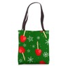 christmas red candy apples green Tote Bag