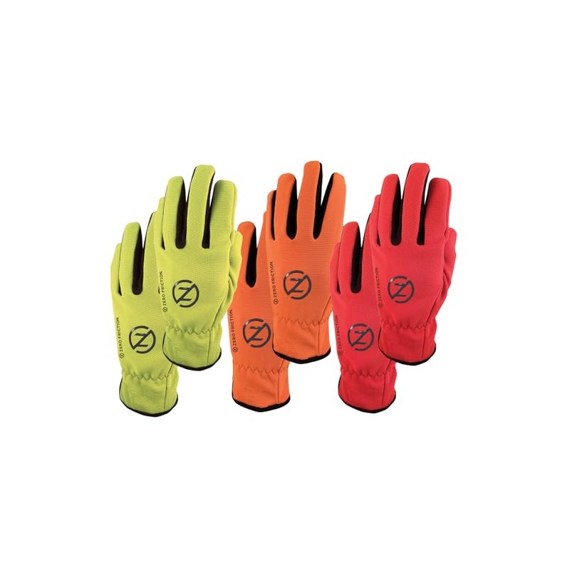 Zero Friction Universal Fit-Promo Pack Work Gloves, 3 Pairs, Orange