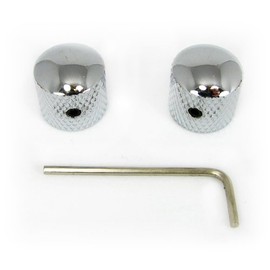 2-pack Potentiometer Knobs: Dome-Top Knurled Chrome with Set Screw