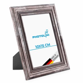 PHOTOLINI Baroque Antique Picture Frame Solid Wood with Glass Pane and Accessories/Photo Frame/Baroque