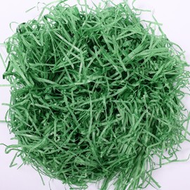 LKQBBSZ Crinkle Cut Paper Shred Filler for Gift Wrapping Easter Gift Box Filling Basket Filler Recyclable DIY Craft Confetti Grass for Valentine's Day (Dark green)