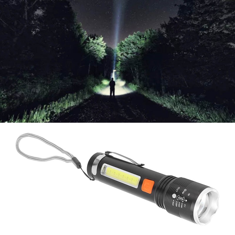 P50 LED Flashlight USB Rechargeable LED Flashlight Super Bright COB