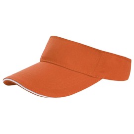 White Fang CA527 Women's Visor, Sun Visor, Plain, Brim Line, Simple, Brim Length Cap, Orange