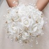 Wedding Bouquets for Bride and Bridesmaid, Fabric Cloth, 9" D