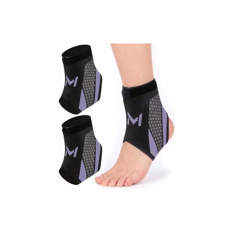 2 Pcs Ankle Brace for Women Men, Purple Adult Support