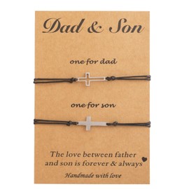 SIXDUTON Set of 2 Distance Matching Bracelets, Bracelets, Gift Ideas, Mother's Day Gifts, Birthday Gift for Mother, Daughters, Dad, Son, 22 centimetres, Stainless Steel