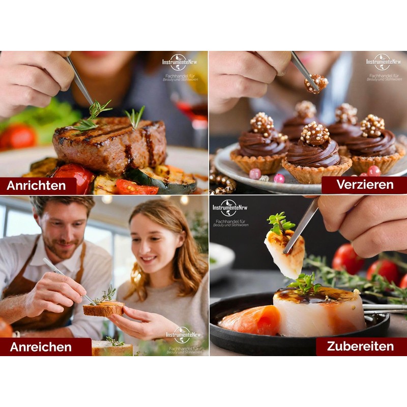 InstrumenteNRW Chef’s stainless steel meat/barbecue tongs, various lengths available., 14,0