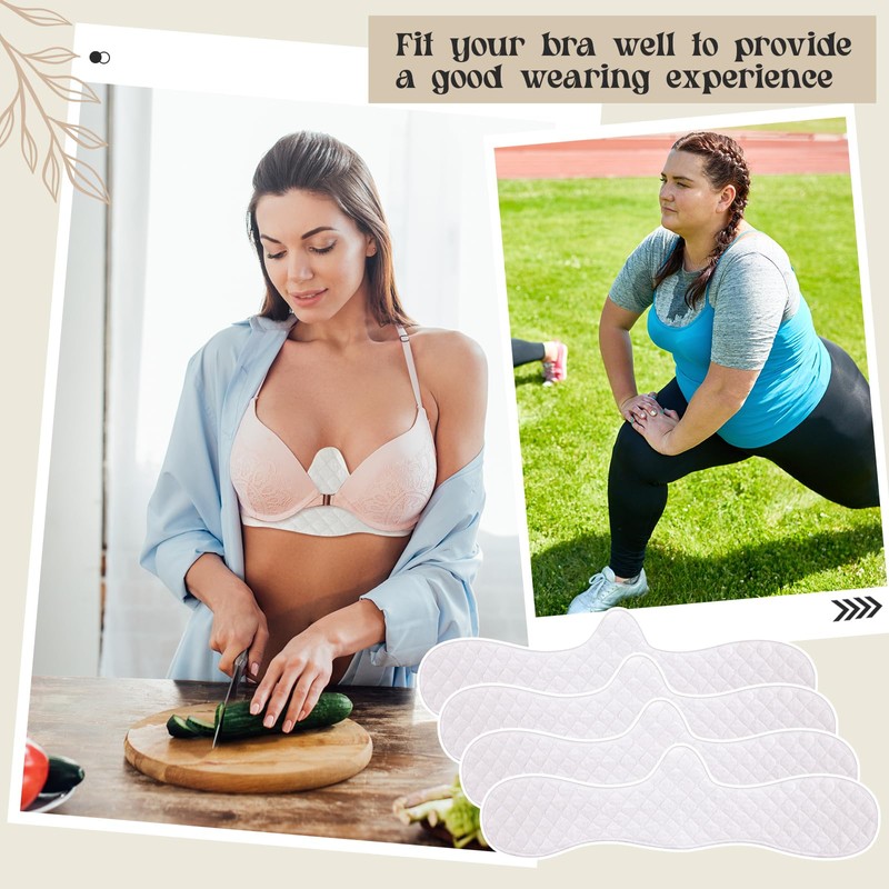 Boyiee 4 Pcs Reusable Cotton Bra Liners Under Bra Liners