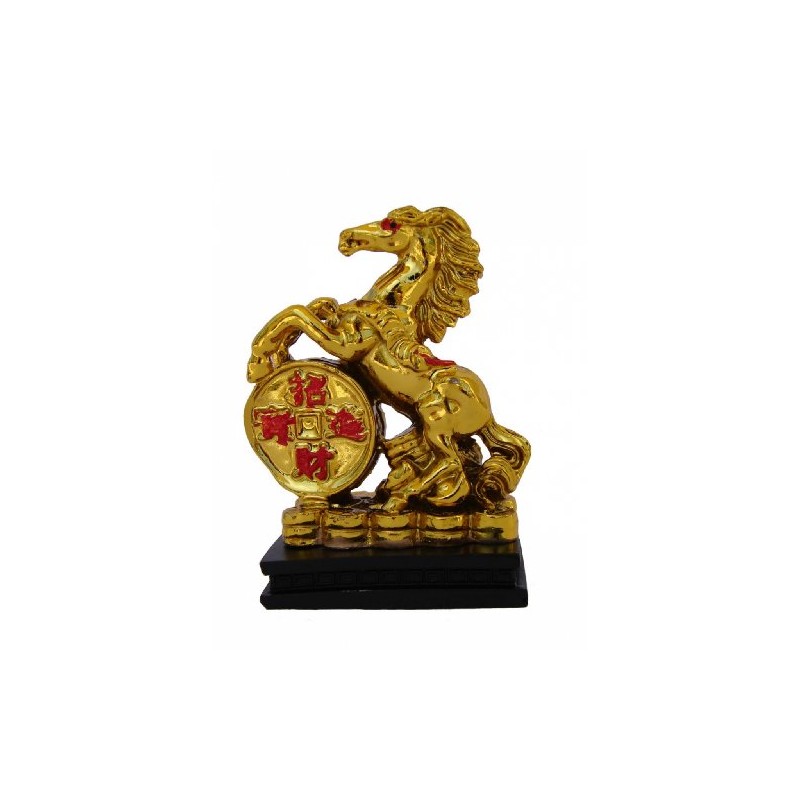 Feng Shui Import Golden Horse Statue Stepping on Money Coin