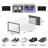 12 Pack Shoe Storage Bins, Clear Plastic Stackable Shoe Organizer