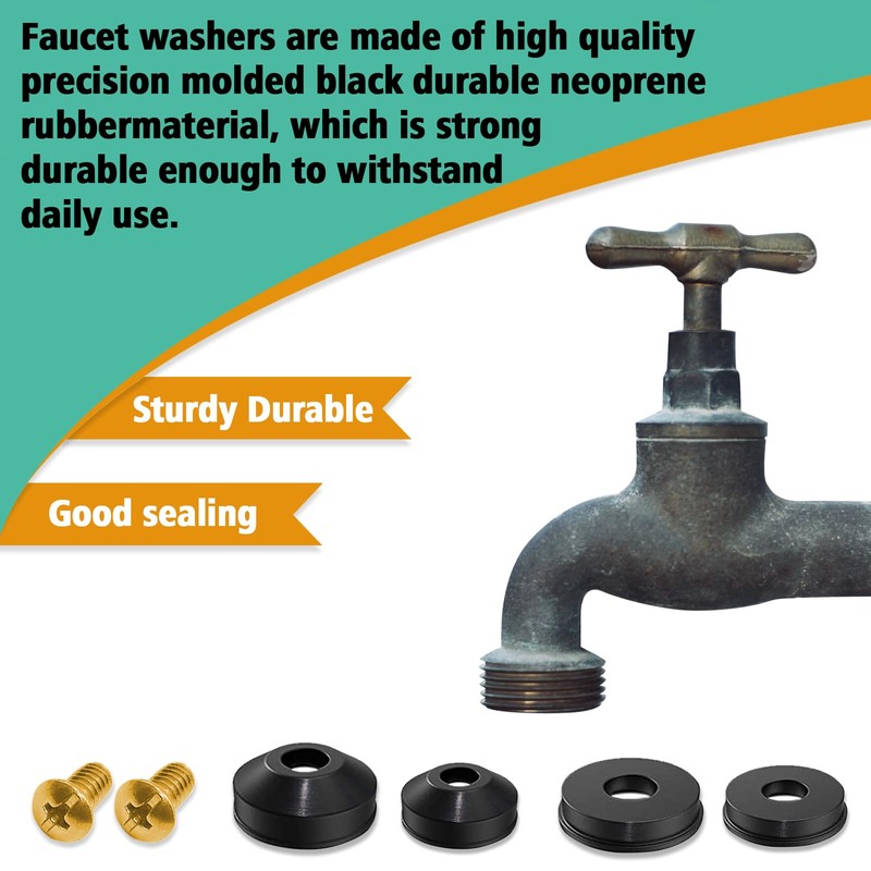 XBVV 106 PCS Faucet Washer Assortment Kit with Assorted Flat