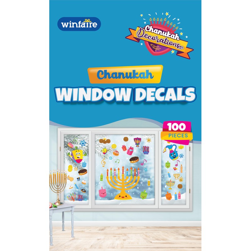 Hanukkah Window Clings Decals - Hanukkah Decorations Chanukah Window Clings