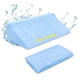 Wedge Pillow Case Cover for 19.68" X 9.8" X 5.9" R-Shaped Waterproof Bedsore Turning Wedge Replacement Cover Waterproof Wedge Pillow Cover for Bed Wedges Pillowcase (Light Blue)