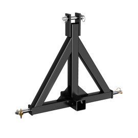 3 Point 2 Inch Trailer Hitch Receiver,Heavy Duty Tractor Drawbar Adapter,Category 1 Quick Hitch Attachment for Subcompact Tractors,Farm Equipment Towing Ball Hook,Black