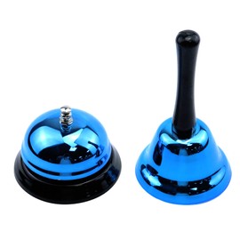 Tsnamay Blue Hand Bell and Call Bell,Metal Hand Rattles Hand Bell for Reminder Serve Service Bell Class Bell Game Bell