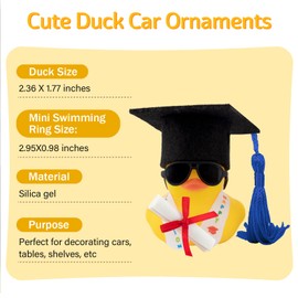wonuu Rubber Duck Car Decoration Graduation Gift, Graduation Sash Certificate for Associate, Bachelor, Graduates, Master, Doctor(Dark Blue)