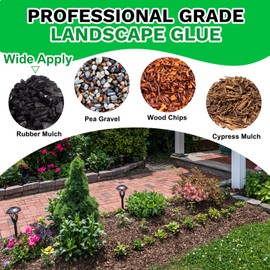 Teexpert 123OZ Mulch and Rock Glue for Landscaping, Bond Lock Pea Gravel Binder Stabilizer, Strong Rock Lock Rubber Mulch Anchor, Safe Landscape Adhsive